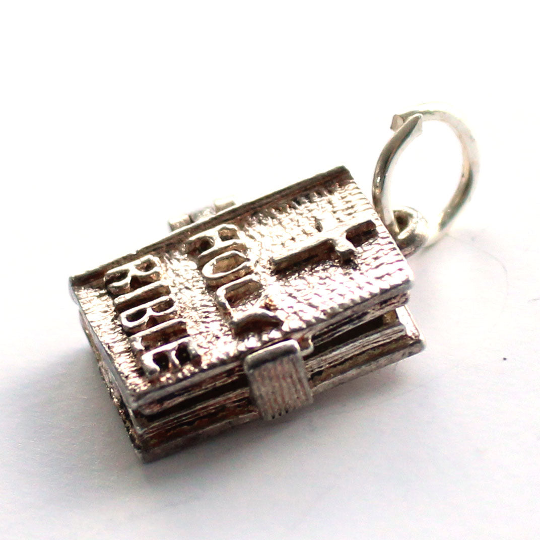 Vintage Sterling Silver Holy Bible Charm (2.4grams)