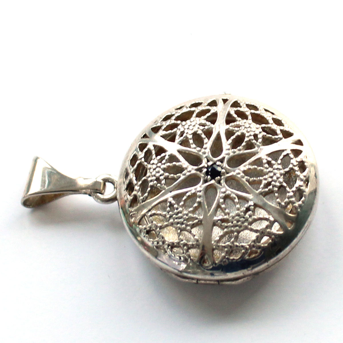 Sterling Silver Filigree Sapphire Locket