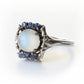 Vintage Sterling Silver Moonstone & Sapphire Ring