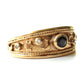 Vintage Chunky 9ct Gold Sapphire Diamond Moon & Stars Band