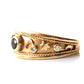 Vintage Chunky 9ct Gold Sapphire Diamond Moon & Stars Band