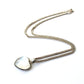 Vintage Solid Silver Moonstone Heart Necklace