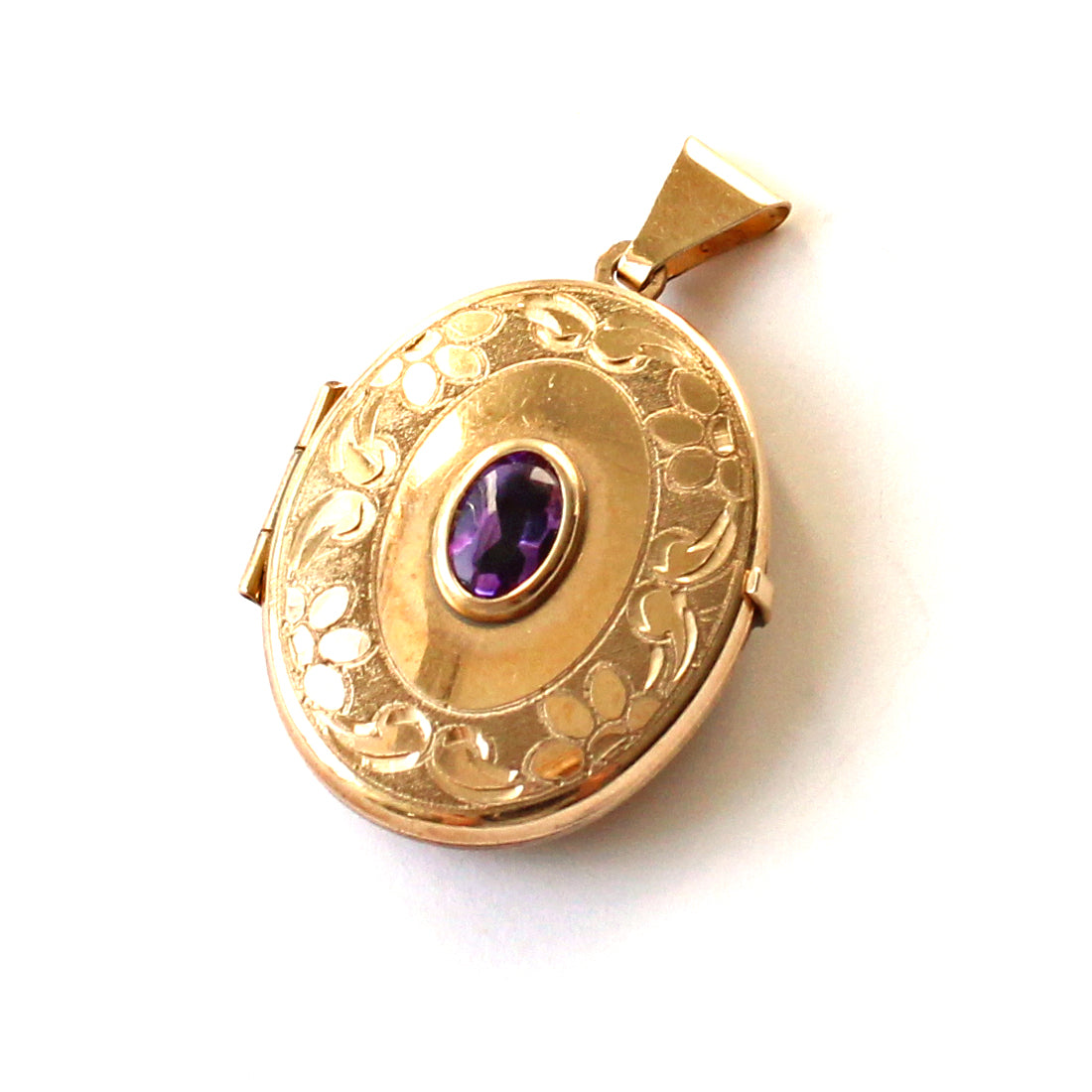 Vintage 9ct Gold Amethyst Locket