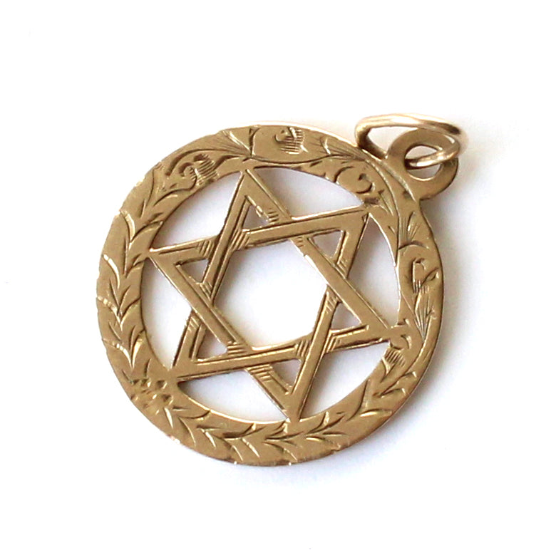 Vintage 9ct Gold Star of David Charm