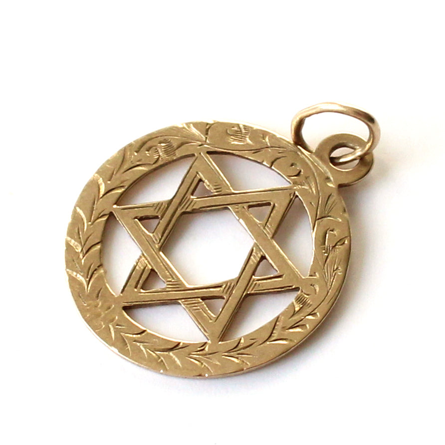 Vintage 9ct Gold Star of David Charm