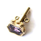 Victorian 9ct Gold Pocket Watch Key with Amethyst