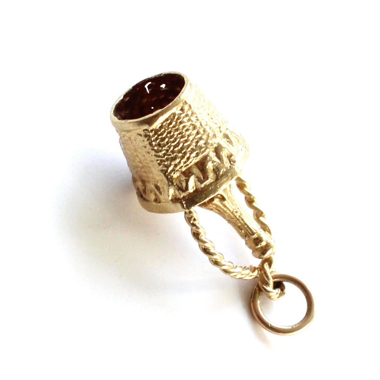 Vintage 9ct Gold Champagne Bottle in Ice Bucket Charm (2.6grams)