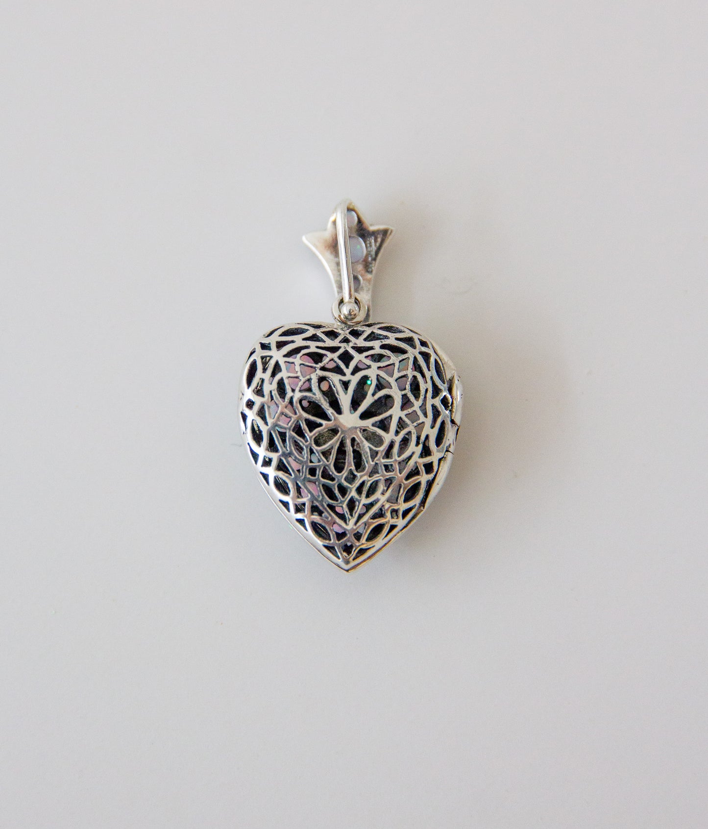 Sterling Silver Opal Fleur Di Lis Locket