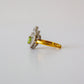 Edwardian Style Amethyst Peridot Double Heart 18ct Gold on Silver Ring