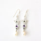 Art Nouveau style Sterling Silver Peridot Amethyst & Pearl Earrings