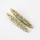 14ct & Silver Ethiopian Opal & Diamond Long Drop Earrings