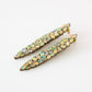 14ct & Silver Ethiopian Opal & Diamond Long Drop Earrings
