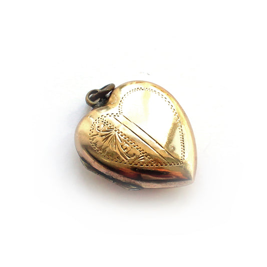 Antique 9ct Gold Back & Front Heart Locket