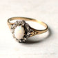 Vintage 9ct Gold Opal Diamond Halo Ring
