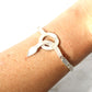 Vintage Sterling Silver Pearl Panel Snake Bracelet