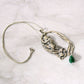 Vintage Art Nouveau style Sterling Silver Lady Pendant with Jade Drop