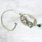 Vintage Art Nouveau style Sterling Silver Lady Pendant with Jade Drop