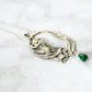 Vintage Art Nouveau style Sterling Silver Lady Pendant with Jade Drop