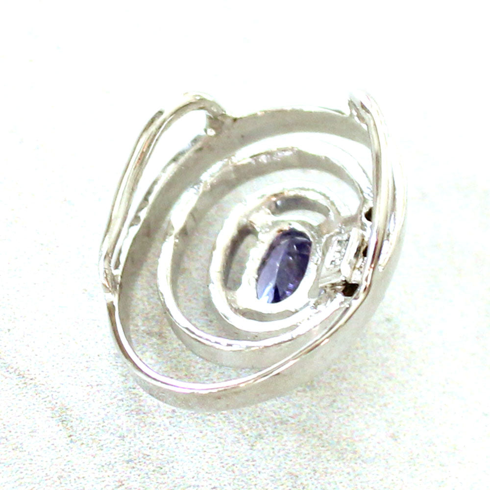 Sterling Silver Tanzanite & Diamond Pendant
