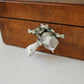 Antique Walnut Multi Ring Jewelery Box with Pearl Inlay