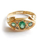 Antique 18ct Gold Demantoid Garnet & Diamond Gypsy Ring US Size 7.5 UK P 1/2