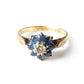 Antique 18ct Gold Diamond & Sapphire Daisy Ring US Size 6 UK N September Birthstone