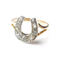 Antique 18ct Gold Old Cut Diamond Horseshoe Ring US Size 7 UK P