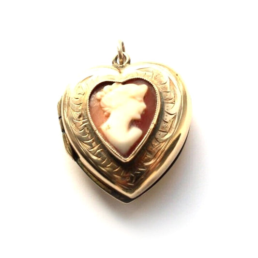 Antique 9ct Gold Back & Front Cameo Locket