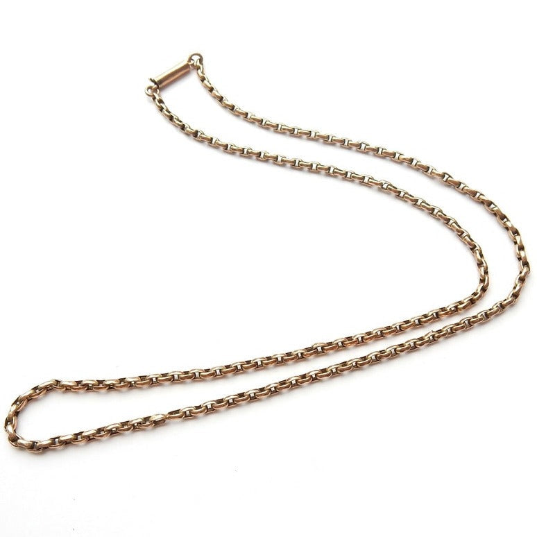 Antique 9ct Gold Barrel Clasp Chain 17" (5.9grams)