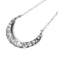 Antique Solid Silver Diamond Paste Moon Necklace