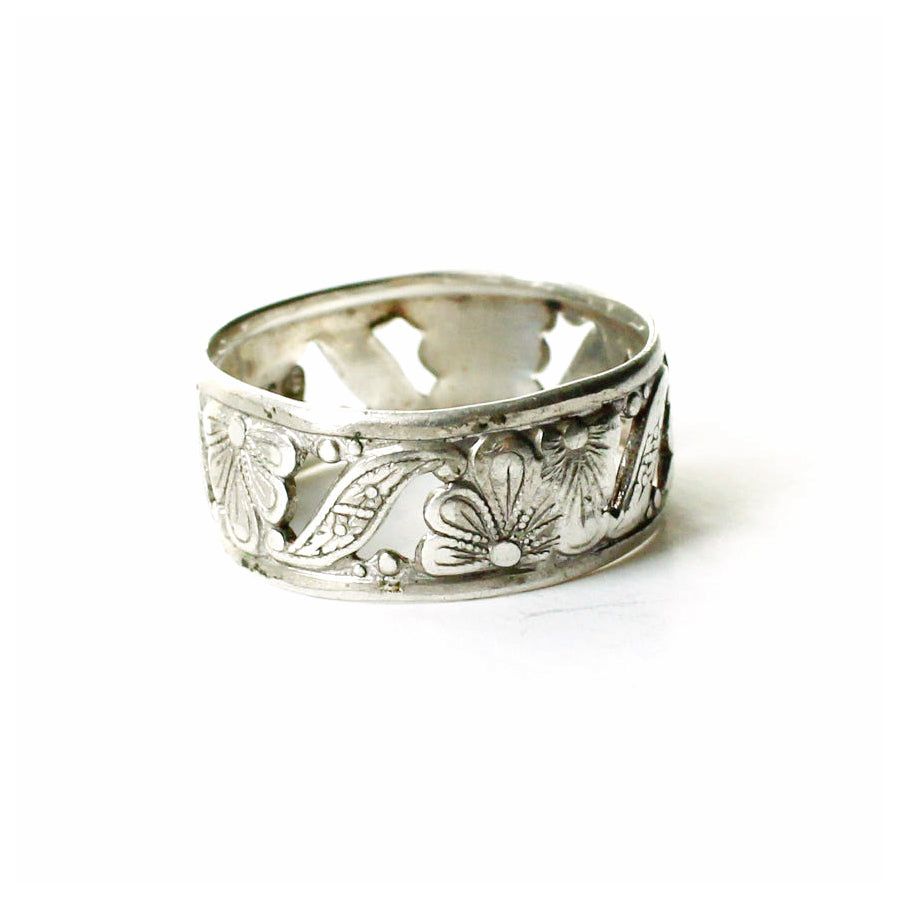 Antique Sterling Silver Embossed Band