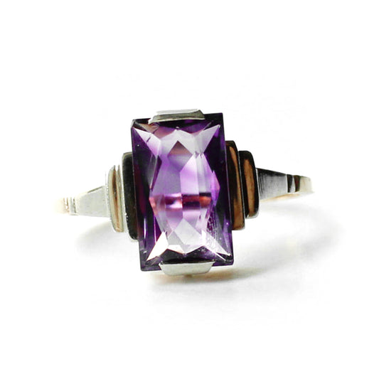 Art Deco 9ct Gold Amethyst Ring