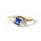 Art Deco 9ct Gold Platinum Sapphire Paste Ring US Size 6 1/4 UK N