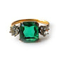 Art Deco Rolled Gold Emerald Paste Ring