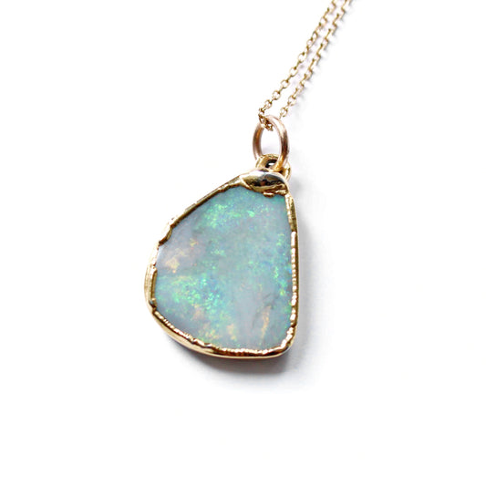Black Opal Necklace with 9ct Chain