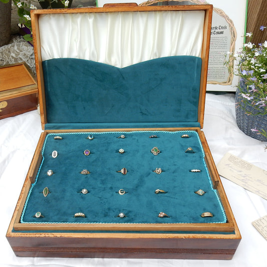 Antique Wooden Multi Ring Jewellery Box