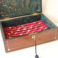 Victorian Rosewood Multi Ring Jewelery Box with Pearl Inlay