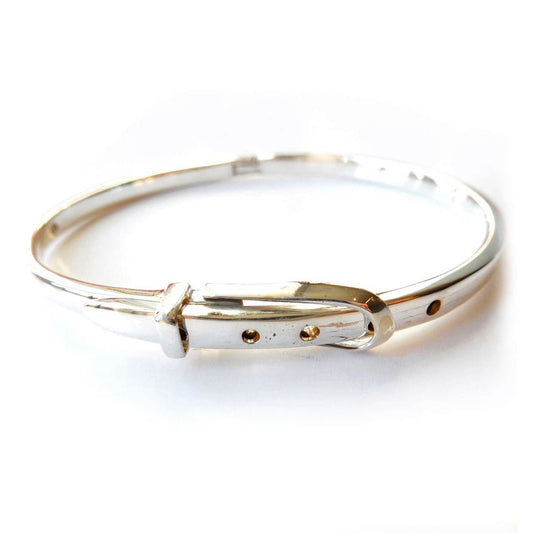 Dainty Sterling Silver Ladies Buckle Belt Bracelet (17.3grams)