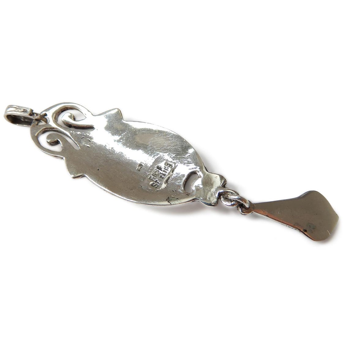 Art Nouveau style Solid Silver Enamel Pendant