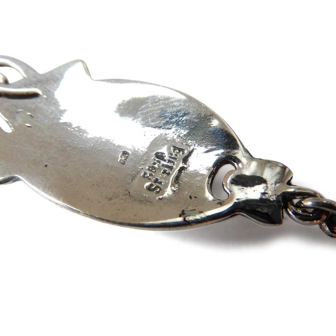 Art Nouveau style Solid Silver Enamel Pendant