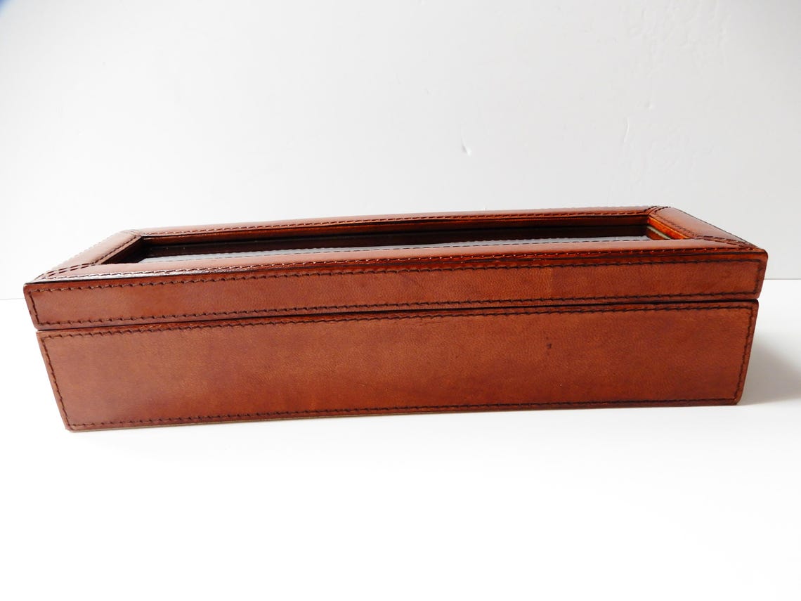 Tan Leather Mens Rolex Watch Box Case Hand Crafted