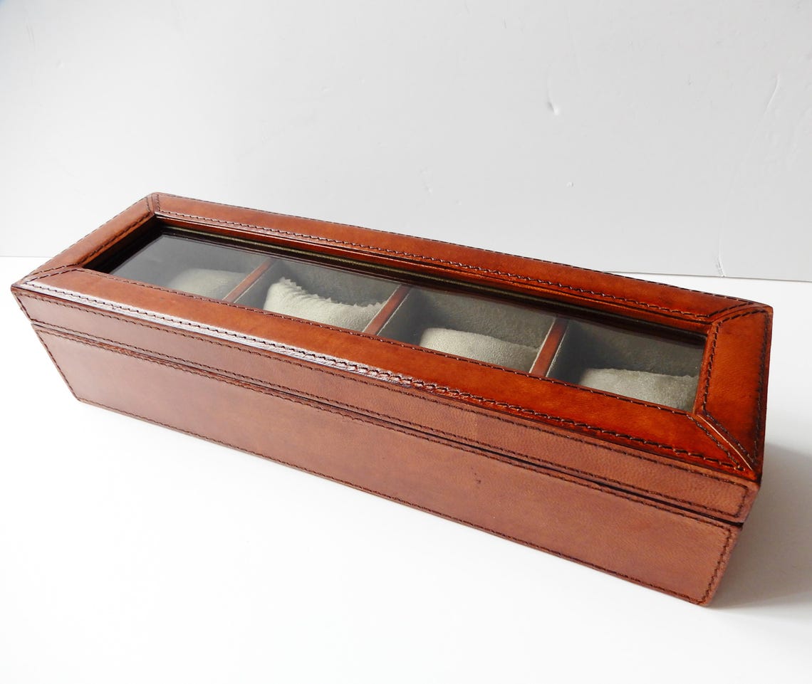 Tan Leather Mens Rolex Watch Box Case Hand Crafted