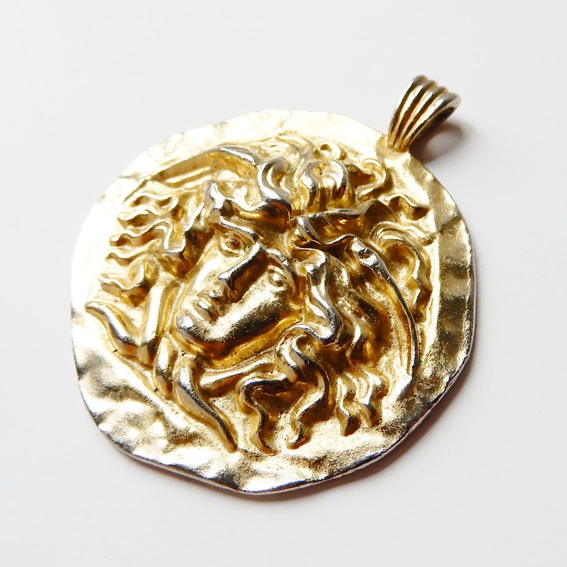 Vintage 1970s Sphinx for British Museum Medusa Goldplated Pendant