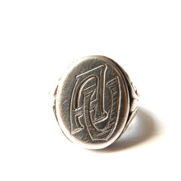 Victorian 800 Silver Monogram Signet Ring