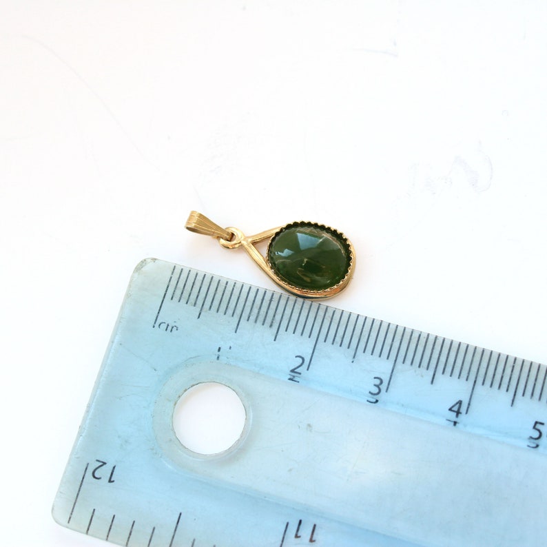 Vintage 9ct Rolled Gold Jade Pendant