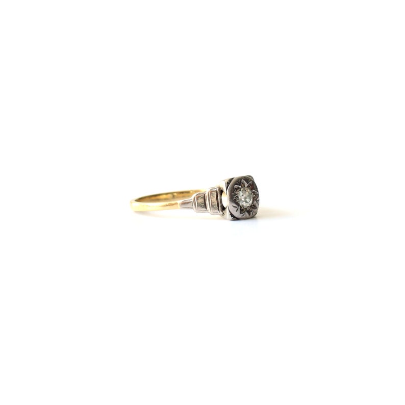 Art Deco 18ct Gold Platinum Diamond Ring