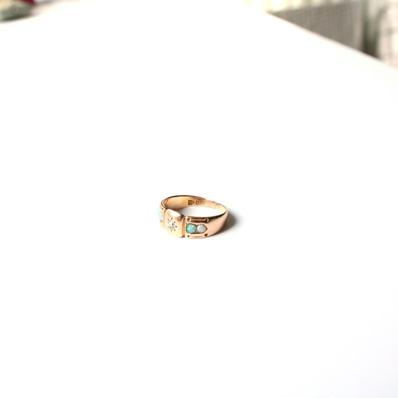 Reserved/ Layaway JH Victorian 15ct Gold Opal & Diamond Ring