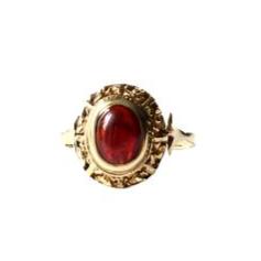 Vintage 9ct Gold Garnet Cabochon Ring