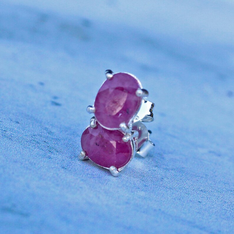 Sterling Silver Amethyst Stud Earrings