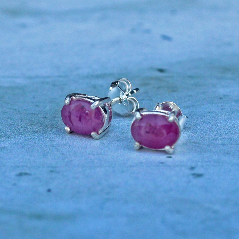 Sterling Silver Amethyst Stud Earrings